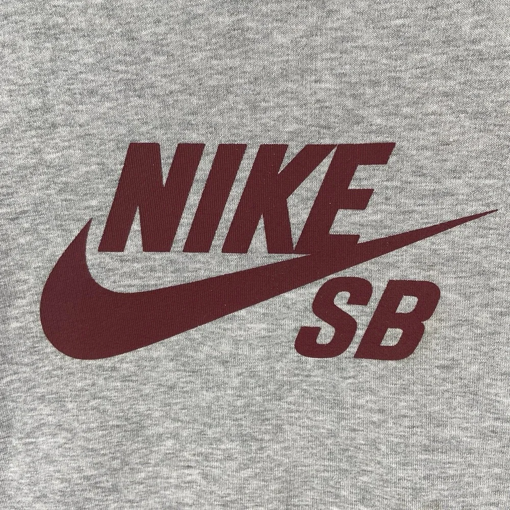 Nike SB Hoodie Mens Large Pullover Sweatshirt Skateboarding Logo Spellout Gray